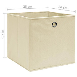 Maison Chic Lot de 10 Boîtes de rangement,Boîtes de stockage Tissu intissé 28x28x28 cm Crème -MN897576 pas cher