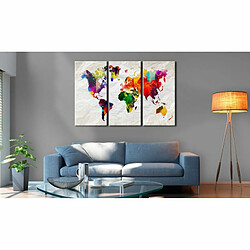 Paris Prix Tableau Imprimé World Map : Rainbow Madness II 60 x 90 cm