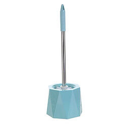 Wewoo Base en forme de diamant Brosse de toilette à manche long acier inoxydable de nettoyage de bleu