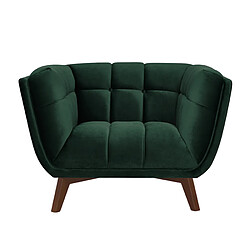 Rendez Vous Deco Fauteuil Mona en velours vert foncé 