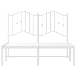 Maison Chic Lit adulte - Cadre de lit métal avec tête de lit pour chambre blanc 120x200 cm -MN23460 pas cher