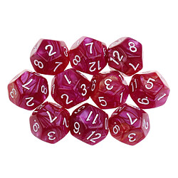 Détail polyédrique des d12 et des doigts 10pcs 12 côtés pour les jeux de table des donjons et des dragons violet rouge D12 Dice