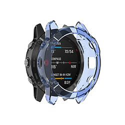 Wewoo Boîtier de montre Pour Garmin Fenix 6 TPU demi-couverture Smart Watch Protevtice Case bleu 