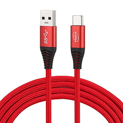 Wewoo Cordon tressé en nylon de 1,8 m USB vers câble de synchronisation de données de type C avec 110 fils de cuivre, charge rapide, pour Galaxy, Huawei, Xiaomi, LG, HTC et autres téléphones intelligents (Rouge)