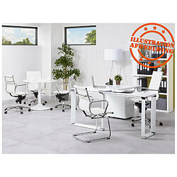 Alterego Bureau droit design 'XLINE' en bois finition Noyer et métal blanc - 160x80 cm