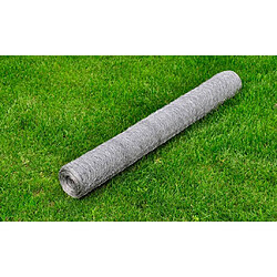 vidaXL Grillage pour volière Acier galvanisé 25 x 1 m Argenté