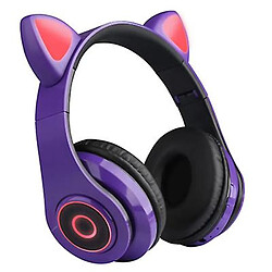 Universal Casque pour chat sans fil casque Bluetooth casque LED casque pour enfants filles (rouge)