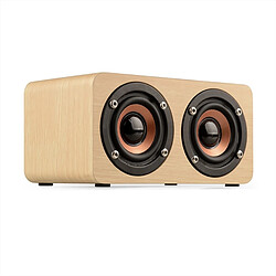 Wewoo Enceinte Bluetooth Haut-parleur en bois W5 Portable HiFi Shock Bass Jaune 