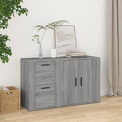 vidaXL Buffet Sonoma gris 100x33x59,5 cm Bois d'ingénierie