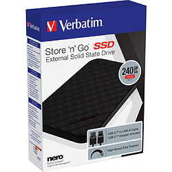 Acheter Verbatim Store 'n' Go Disque Dur SSD Externe 240Go 2.5" USB 3.0 Noir