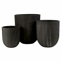 Paris Prix Lot de 3 Vases Ronds Design Zera 61cm Noir