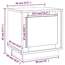 vidaXL Tables de chevet 2pcs chêne marron 44x35x45cm bois d'ingénierie pas cher