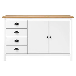 Maison Chic Buffet,Meuble de Rangement,commode pour salon,Cuisine Hill Blanc 130x40x80 cm Bois de pin solide -MN56742