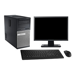 PC Tour Dell 9010 Ecran 22" Intel i7-2600 RAM 16Go Disque 500Go Windows 10 Wifi - Occasion