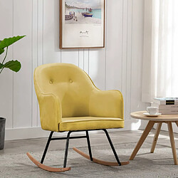 vidaXL Chaise à bascule Jaune moutarde Velours