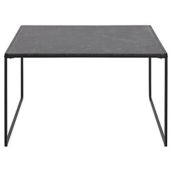 Avis Toilinux Table basse carré en mélaminé et métal - L.80 cm x H. 48 cm - Noir