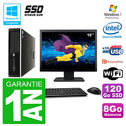 PC HP Compaq 8100 SFF Ecran 19" G6950 RAM 8Go SSD 120Go Graveur DVD Wifi W7 - Occasion