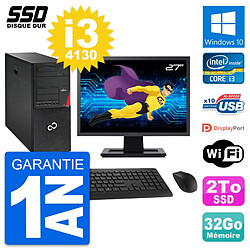 PC Tour Fujitsu P720 Ecran 27" Intel i3-4130 RAM 32Go SSD 2To Windows 10 Wifi - Occasion