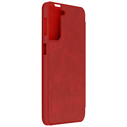 Housse Galaxy S21 Plus Étui Folio Porte-carte Cuir Véritable Qin Nillkin rouge