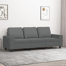 vidaXL Canapé à 3 places Gris foncé 180 cm Tissu