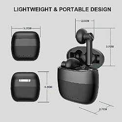 Universal Bouchons d'oreilles sans fil Bluetooth 5.1 IPX5 étanche 30 heures de temps de lecture casque stéréo sans fil réel