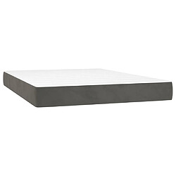 Acheter Vidaxl Sommier à lattes de lit et matelas Gris foncé 140x190cm Velours