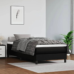 vidaXL Matelas de lit à ressorts ensachés noir 120x190x20cm Similicuir 