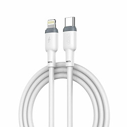 XO NB208A TPE durable universel USB-C vers Lightning PD 20W données et données Câble chargeur rapide 2,4A 1m blanc 