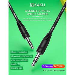 iKaku KSC-450 Prise Aux Prise 3,5 mm vers Prise 3,5 mm Câble Audio Stéréo 1 m Noir