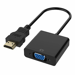 INECK® Adaptateur HDMI vers VGA 1080P Convertisseur HDMI Mâle à VGA Femelle Compatible avec Macbook, PC, Ordinateur Portable, Ecran, TV Box , HDTV , Ultrabook , XBOX, Projecteur - Noir