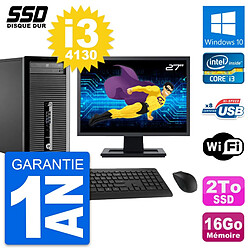 PC Tour HP 400 G1 Ecran 27" Intel Core i3-4130 RAM 16Go SSD 2To Windows 10 Wifi - Occasion