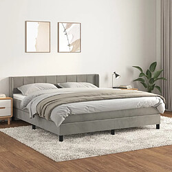 vidaXL Sommier à lattes de lit et matelas Gris clair 160x200cm Velours 