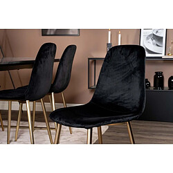 Venture Home Chaise en acier cuivré et velours noir Polar (Lot de 2).