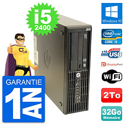 PC HP WorkStation Z210 SFF Core i5-2400 RAM 32Go Disque 2To Windows 10 Wifi - Occasion