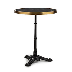 Table de bistrot - Blumfeldt - style Art Nouveau - 57,5 x 72 cm (ØxH) - plateau rond en marbre - Noir & or