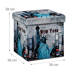 Helloshop26 Tabouret pliant coffre de rangement banc pliable 38 x 38 cm New York 2013066 