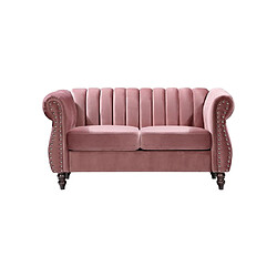 Vente-Unique Canapé chesterfield 2 places en velours vieux rose TRUMBO