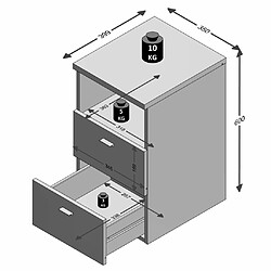 Avis Maison Chic Table de chevet contemporain, Table Basse avec 2 tiroirs et étagère,Noir,39,9 x 35 x 61,5 cm