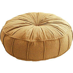 Hanah Home Coussin de sol effet bouclette Teddy jaune.