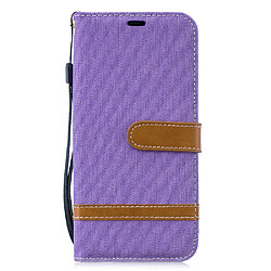 Etui en PU tissu jeans de couleur assortie violet pour votre Huawei P30 Lite