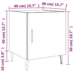 vidaXL Tables de chevet 2 pcs chêne fumé 40x40x50 cm bois d'ingénierie pas cher