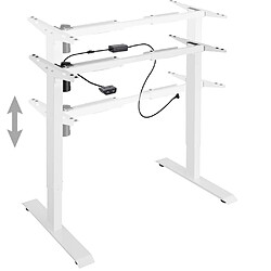 Helloshop26 Bureau assis debout meuble acier (piètement) 1 fonction blanc 08_0000386 pas cher