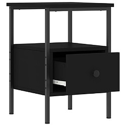 Maison Chic Table de chevet - Table de Nuit noir 34x36x50 cm bois d’ingénierie pas cher