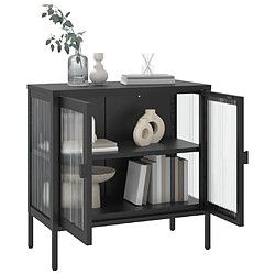 Avis vidaXL Buffet noir 70x35x70 cm verre et acier