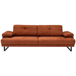 Hanah Home Canapé moderne en tissu orange Mustang 3 places.