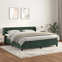 Maison Chic Lit adulte- Lit + matelas,Sommier à lattes de lit et matelas Vert foncé 180x200cm Velours -GKD88350