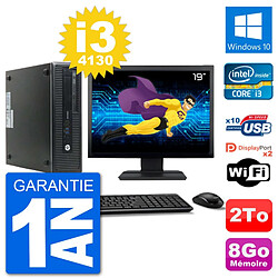 PC HP EliteDesk 800 G1 Ecran 19" Core i3-4130 RAM 8Go Disque 2To Windows 10 Wifi · Occasion 