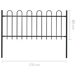 Acheter vidaXL Clôture de jardin avec dessus en cerceau Acier 1,7 m Noir