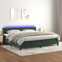 Sommier à lattes LED,Cadre à lattes de lit avec matelas pour Adulte Vert foncé 200x200 cm -MN69199