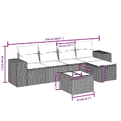 Avis vidaXL Salon de jardin avec coussins 6 pcs beige résine tressée